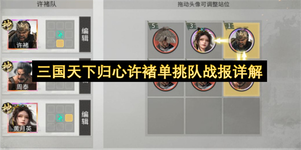 三国：天下归心,许褚单挑队,许褚阵容搭配
